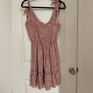 SHEIN Pink and White Mini Dress